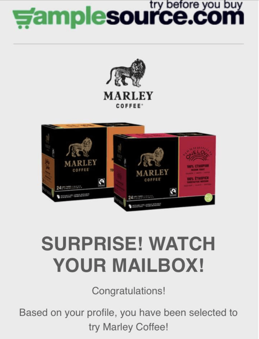 Free Marley Coffee Samples