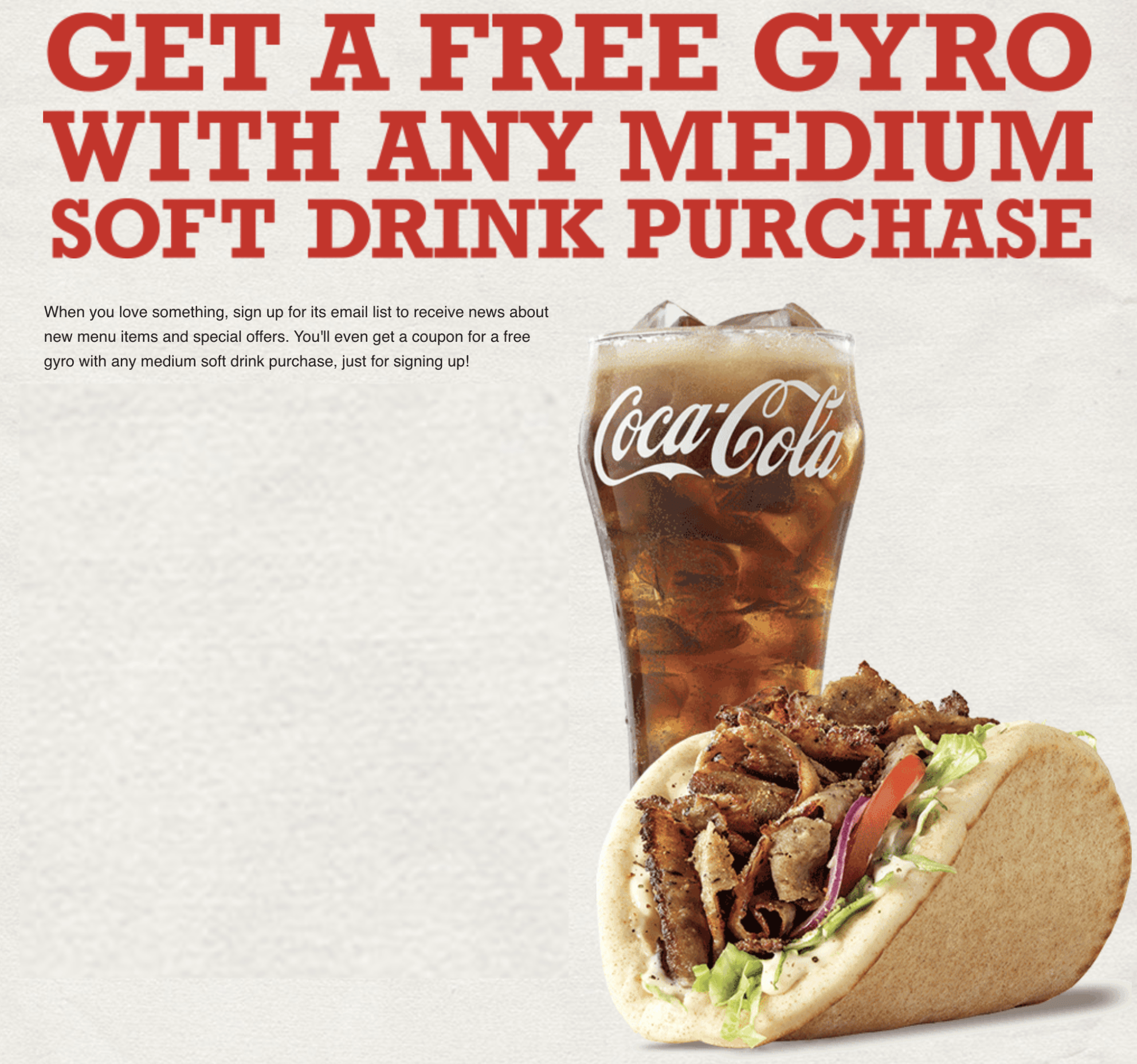 Free Gyro Arby's Canada