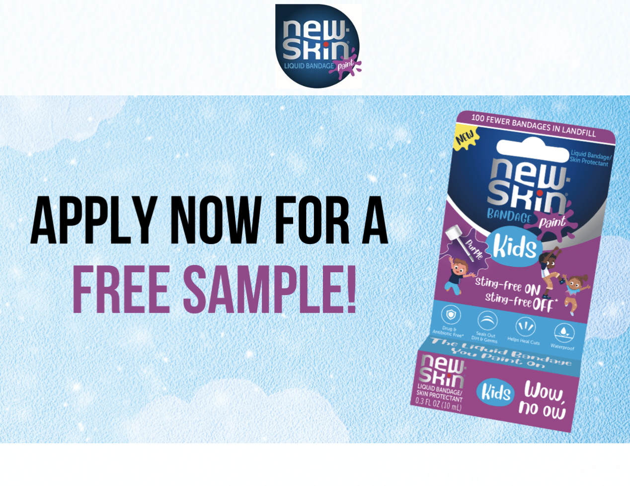 Free Sample Of Our New Skin Kids Liquid Bandage Paint