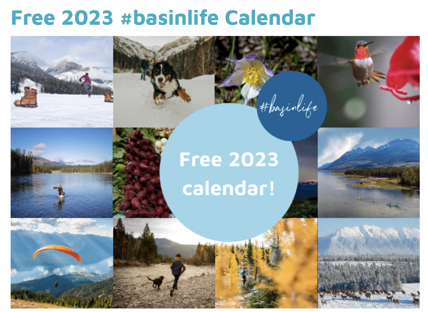 #basinlife Free 2023 Calendar